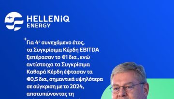 HELLENiQ ENERGY: 1,13 δισ. συγκρίσιμα EBITDA το 2025 και μέρισμα 0,60 ευρώ ανα μετοχή
