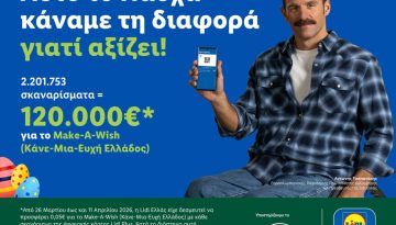 &Eta; Lidl &Epsilon;&lambda;&lambda;ά&sigmaf; &epsilon;&nu;&iota;&sigma;&chi;ύ&epsilon;&iota; &tau;&omicron; Make-A-Wish (&Kappa;ά&nu;&epsilon;-&Mu;&iota;&alpha;-&Epsilon;&upsilon;&chi;ή &Epsilon;&lambda;&lambda;ά&delta;&omicron;&sigmaf;) &mu;&epsilon; 120.000&euro; &mu;έ&sigma;&omega; &tau;&eta;&sigmaf; &pi;&alpha;&sigma;&chi;&alpha;&lambda;&iota;&nu;ή&sigmaf; &tau;&eta;&sigmaf; &epsilon;&nu;έ&rho;&gamma;&epsilon;&iota;&alpha;&sigmaf;